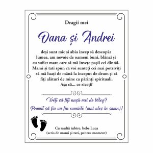 Diplomă Carte Cerere Nași Botez #1028
