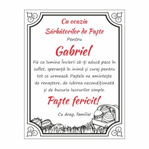 Diplomă Carte Paște #1010
