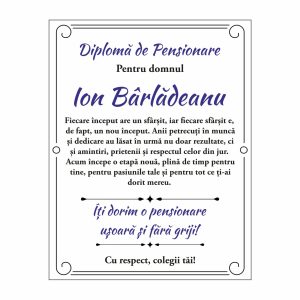 Diplomă Carte Pensionare #1018