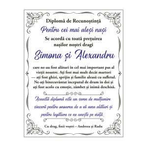 Diplomă Carte Mulțumire Nași Nuntă #1038