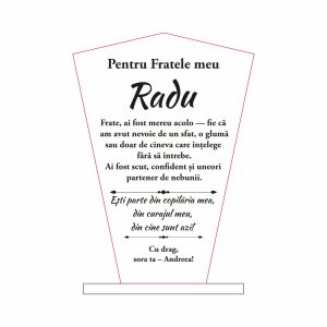 Trofeu Sticlă Frate #0732