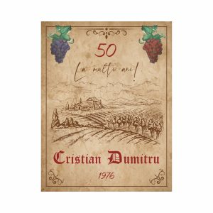 Etichetă Sticlă Vin, Vârstă 50 #1194